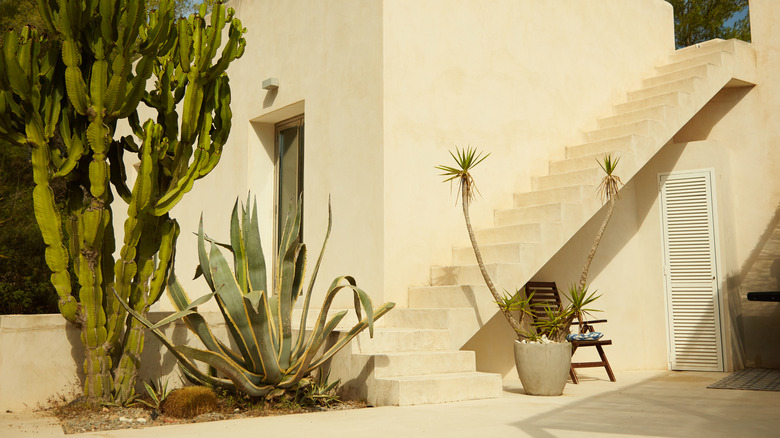 Sandy brown home exterior