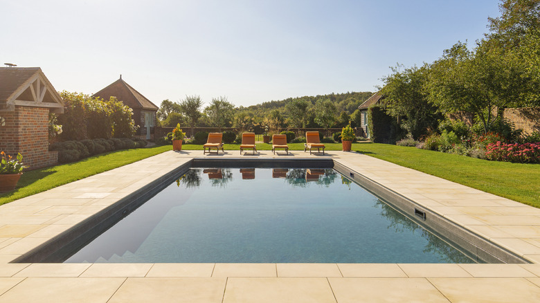 Backyard with pool