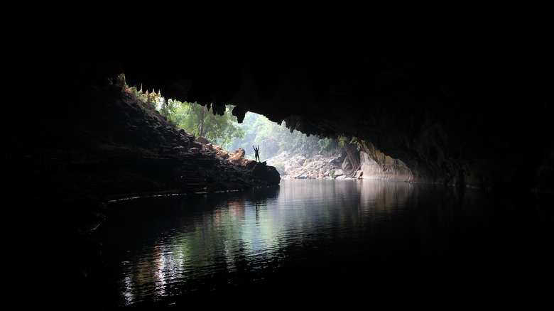 River cave in Laos