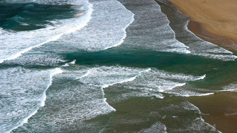 Rip current aerial view