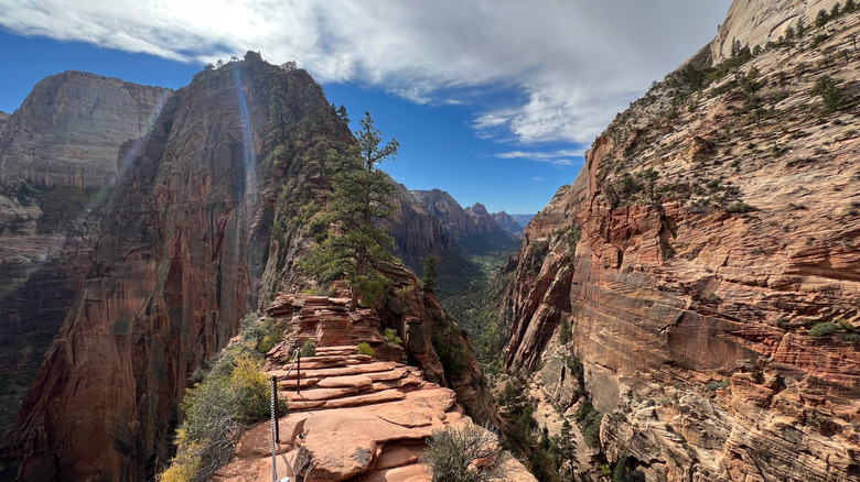 Path and railing on Angels Landing Trail