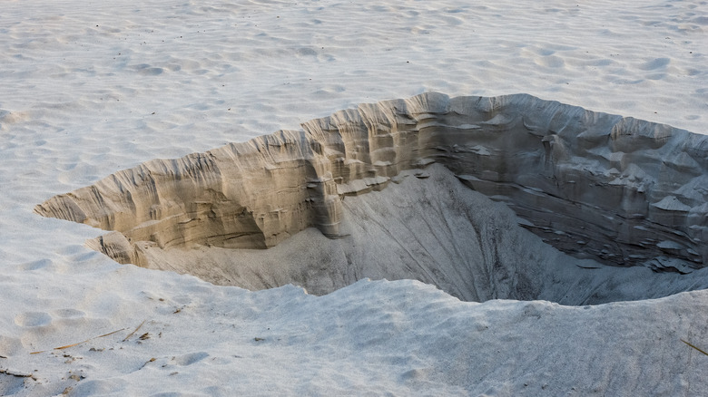 sand hole at beach