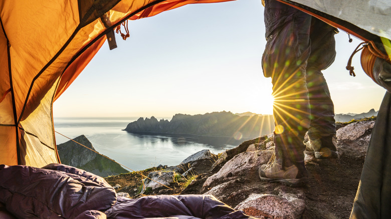 View from tent at Norwegian campsite