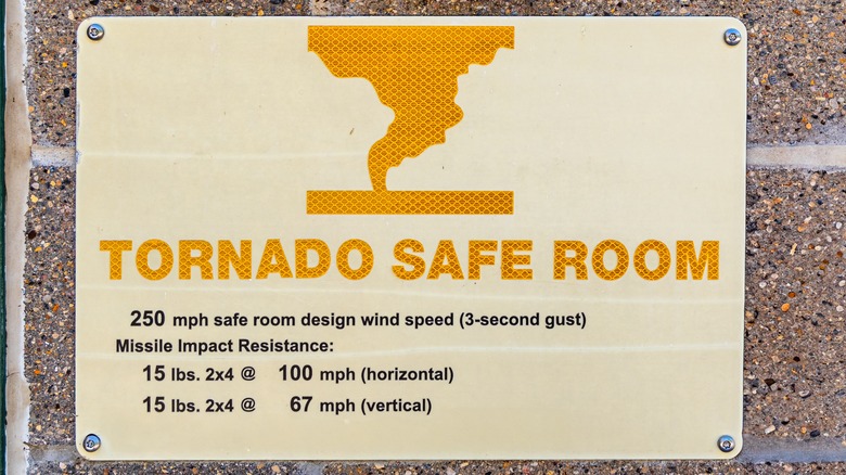 tornado safe room sign