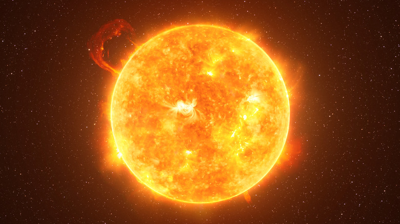 Sun with flares