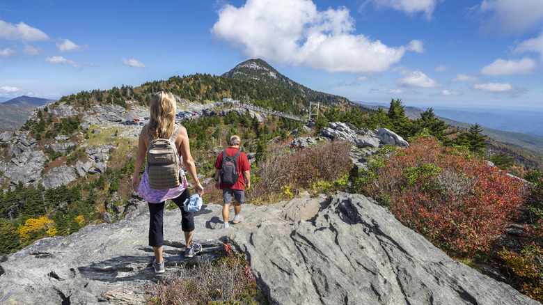 Hikers on Grandfather Mountain Trail