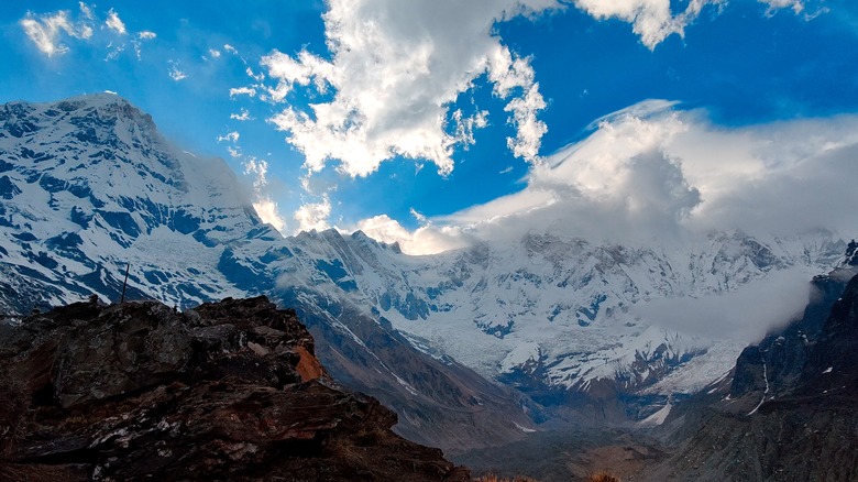 View of Annapurna South and Annapurna I