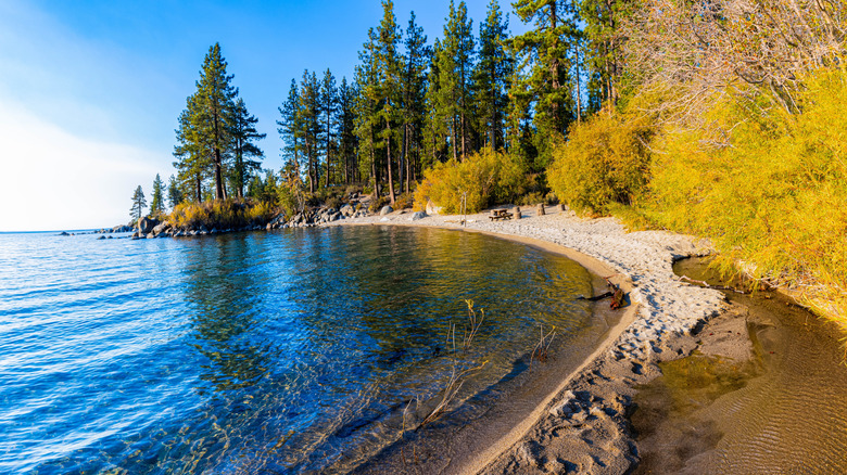 Beach view of Zephyr Cove, Lake Tahoe