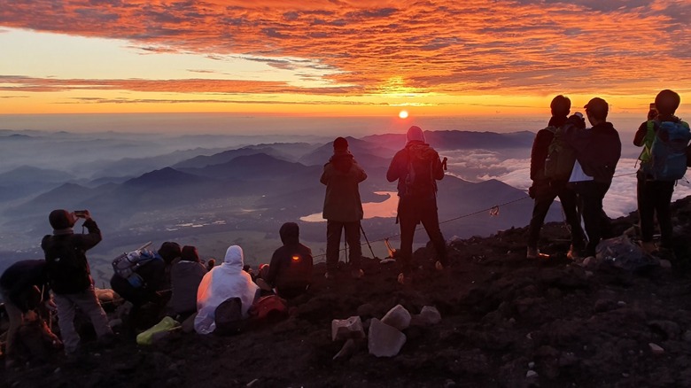 Sunrise on Mount Fuji summit