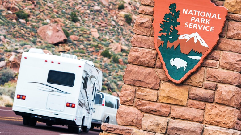 RV entering Zion National Park